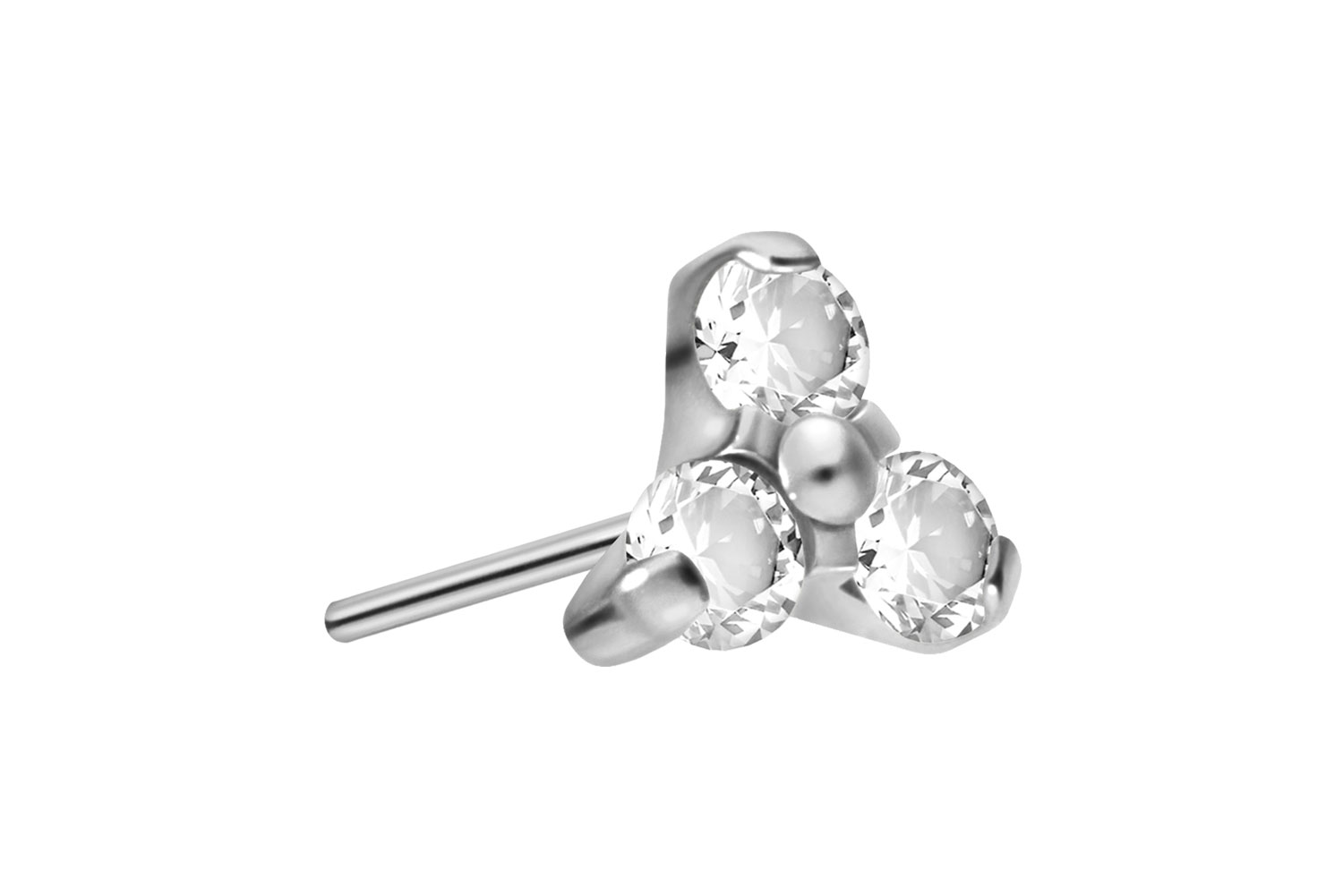 Titan Aufsatz mit Push Pin KRISTALLBLUME von Piercingline